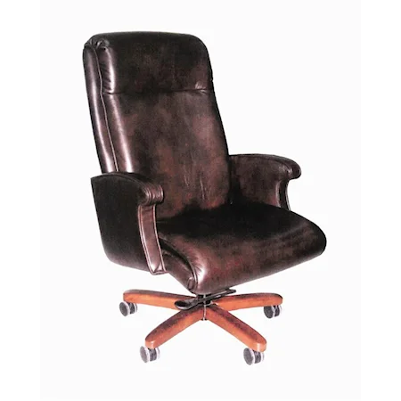 Dark Chocolate Leather Executive Desk Chair